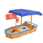 Keezi Boat-shaped Canopy Sand Pit