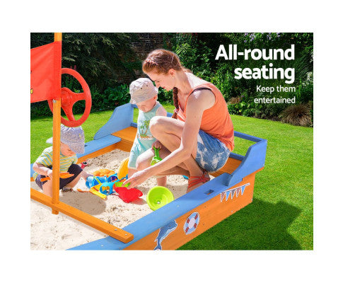 Keezi Boat-shaped Canopy Sand Pit