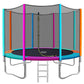 12FT Trampoline Round Trampolines Kids Safety Net Enclosure Pad Outdoor Gift Multi-coloured