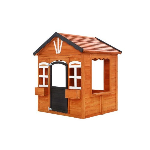 Kids Cubby House Wooden Outdoor Playhouse Timber Childrens Pretend Play